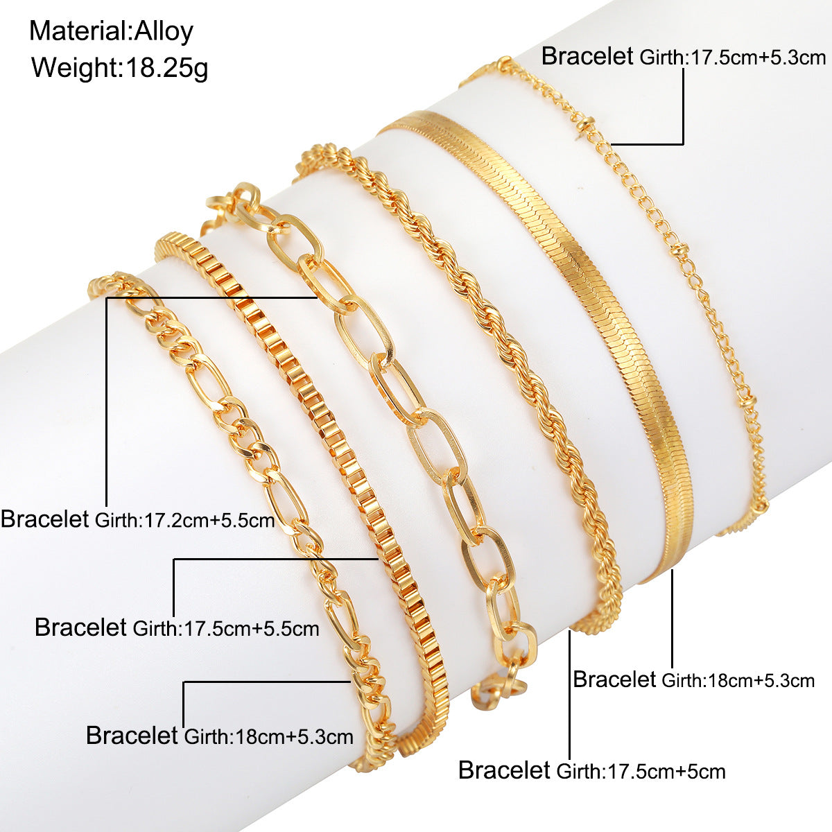 Damen Armreifen-Set mit funkelnden Zirkonia und eleganten Kettendesigns Shop Nory