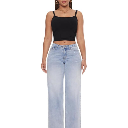 Damen Weite High‑Waist Schlagjeans aus Stretch Denim Shop Nory