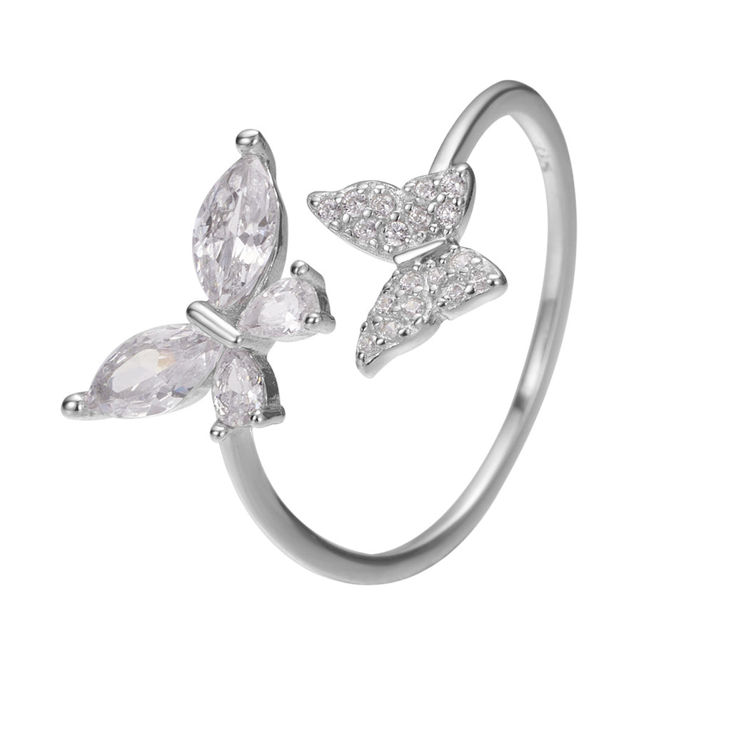 Damen Ring mit elegantem Schmetterlingsdesign und funkelnden Zirkonia Shop Nory