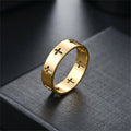 Herren Ring mit kreuzförmigem Design und glänzender Oberfläche Shop Nory