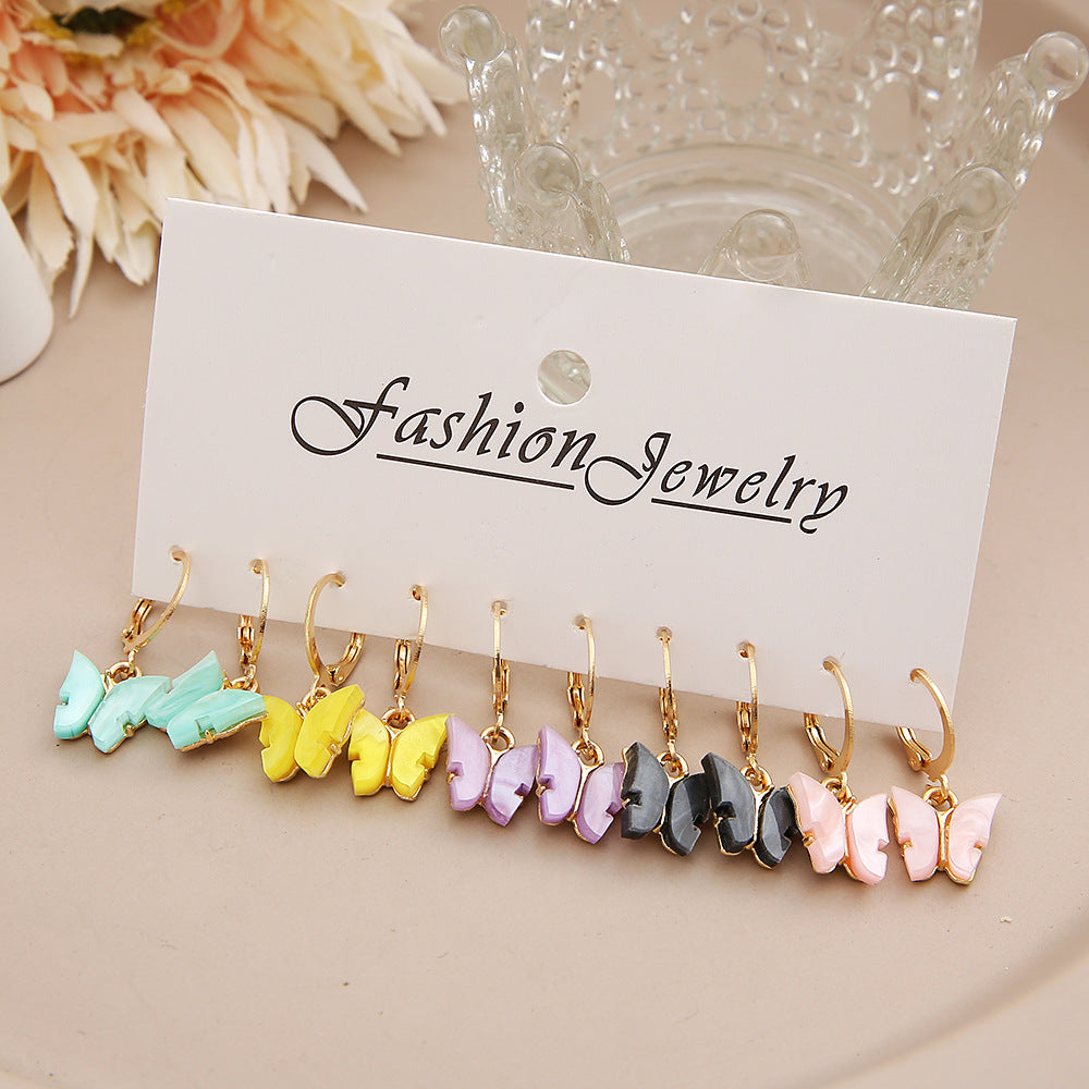 Damen Ohrschmuck Set mit verspielten Schmetterlingsanhängern Shop Nory