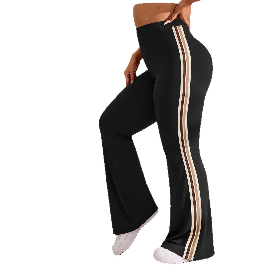 Damen High-Waist Schlaghose mit seitlichem Streifen und Scrunch-Po Shopy Nory