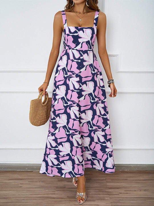 Damen Maxikleid mit modernem Blumendesign und schmeichelnder Silhouette
