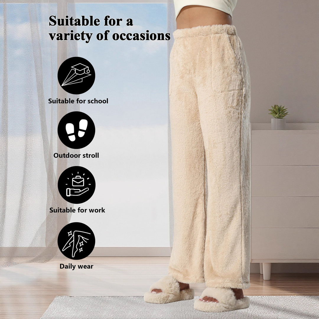 Damen Kuschelige Lounge‑Hose mit weitem Bein, Fleecegefüttert und Kordelzug Shopy Nory