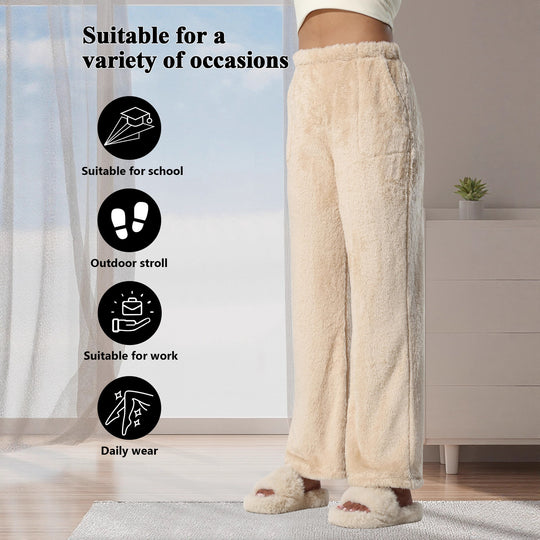 Damen Kuschelige Lounge‑Hose mit weitem Bein, Fleecegefüttert und Kordelzug Shopy Nory