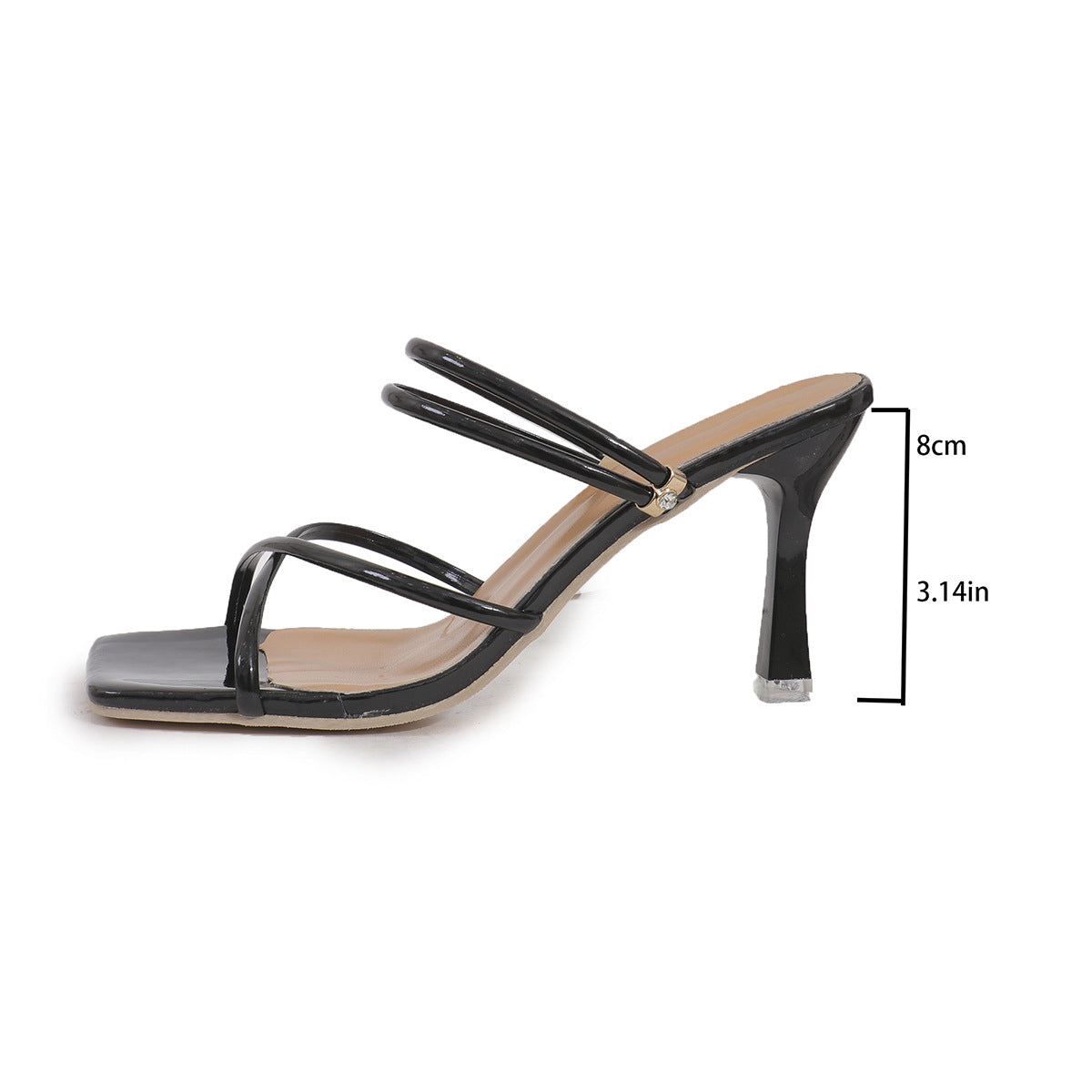 Damen elegante Riemchen-Sandaletten mit geschwungenem Absatz
