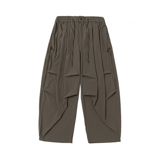 Unisex Weitgeschnittene technische Cargo-Hose mit Gummibund, Kordelzug und Reißverschlusstaschen Shop Nory