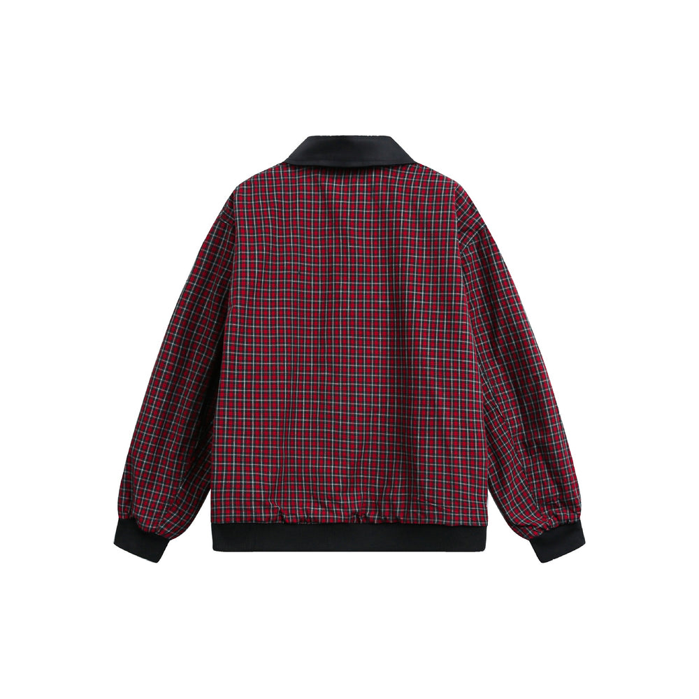 Unisex Wende‑Bomberjacke mit Karofutter, Reißverschluss und gerippten Bündchen Shop Nory