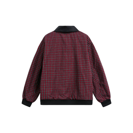 Unisex Wende‑Bomberjacke mit Karofutter, Reißverschluss und gerippten Bündchen Shop Nory