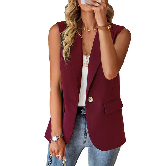 Damen ärmelloses Blazer-Oberteil mit taillierter Silhouette