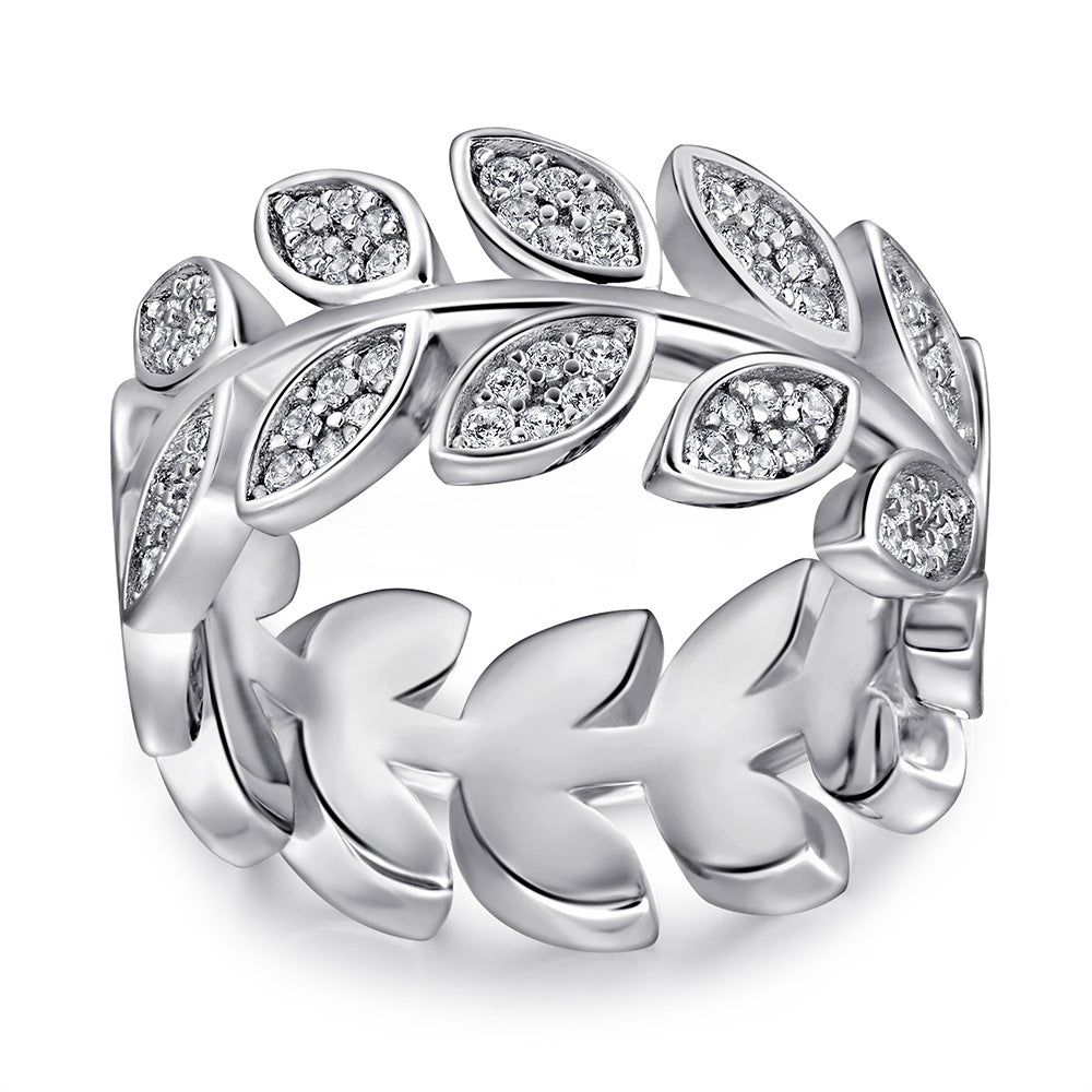Damen Design Ring mit elegantem Blattmuster Shop Nory