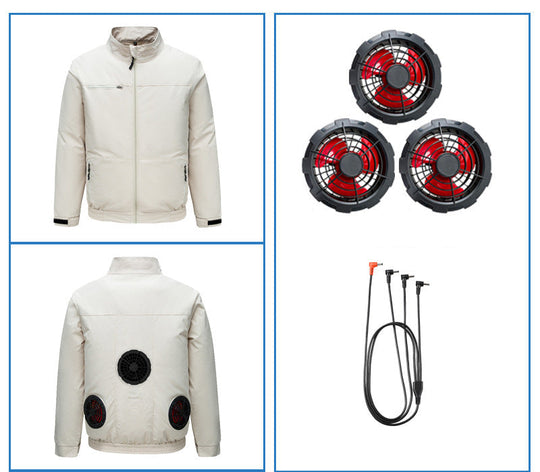 Unisex nan Niederspannungs Lüfter-Set für Kühljacken mit drei kompakten Ventilatoren und Y-Anschluss Shopnory