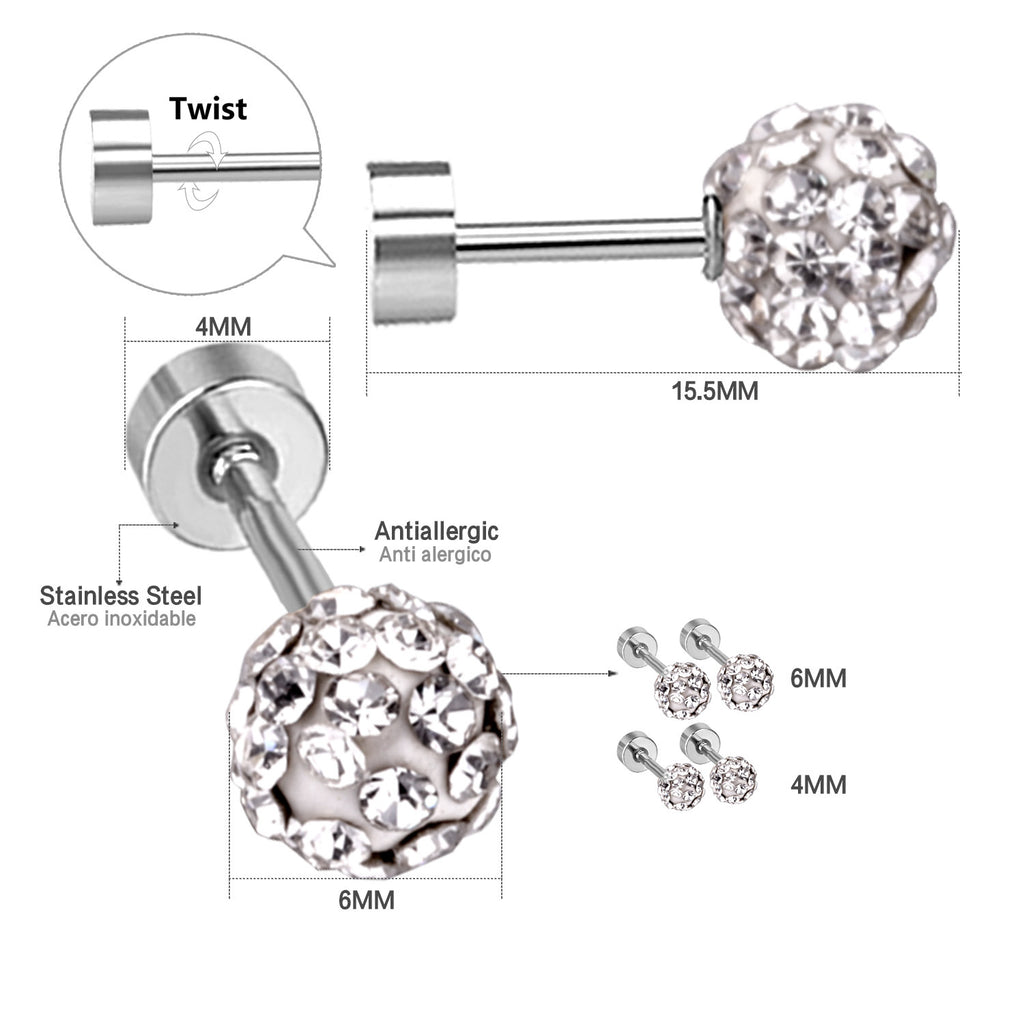 Damen Ohrstecker aus Edelstahl mit funkelnden Zirkonia Shop Nory