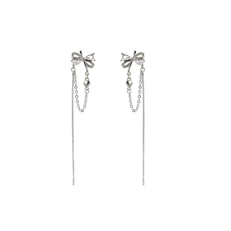 Damen Ohrhänger mit glamourösem Schleifen-Design und eleganten Kettenakzenten Shop Nory