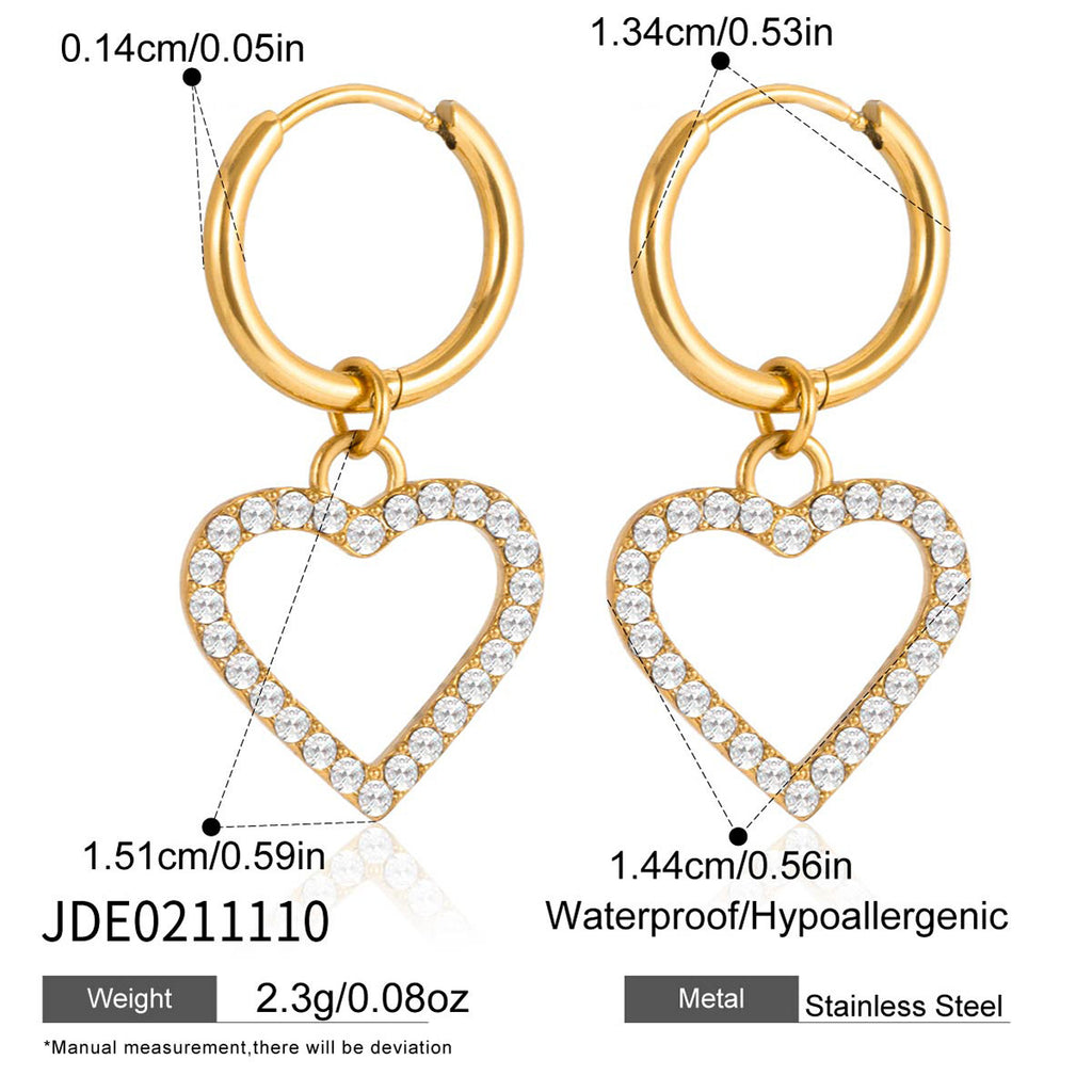 Damen Halskette mit herzförmigem Anhänger und funkelnden Zirkonsteinen Shop Nory