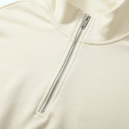 Damen Oversize Pullover mit Halbzip‑Stehkragen, elastischem Saum und überschnittenen Ärmeln Shop Nory