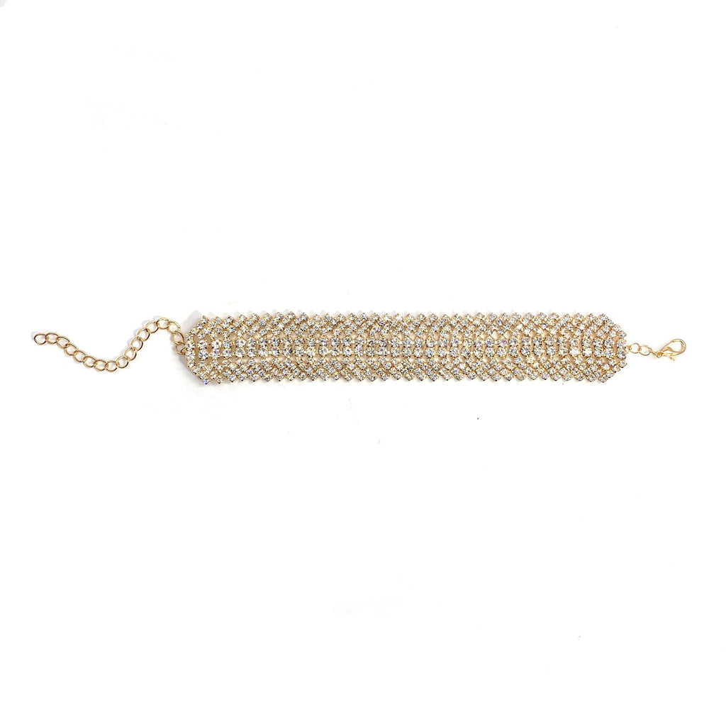 Mehrreihiges Strass-Armband mit Verlängerungskette