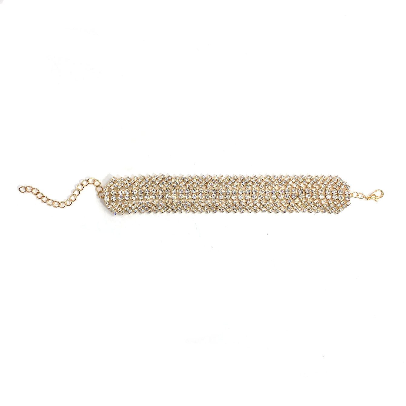 Mehrreihiges Strass-Armband mit Verlängerungskette