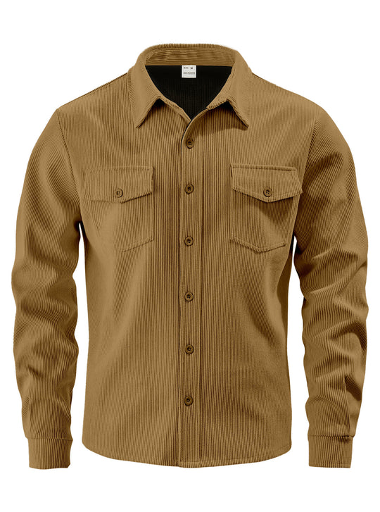 Herren Kordhemdjacke aus breitem Cord mit Pattentaschen und Hemdkragen Shop Nory