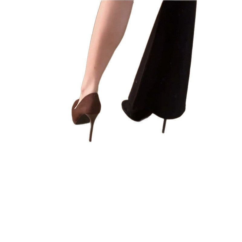 Damen elegante Plateau-Pumps mit plüschigem Obermaterial