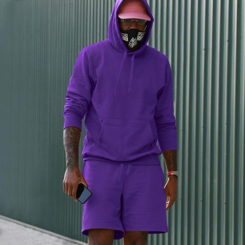 Herren Hoodie-Shorts-Set mit Kängurutasche