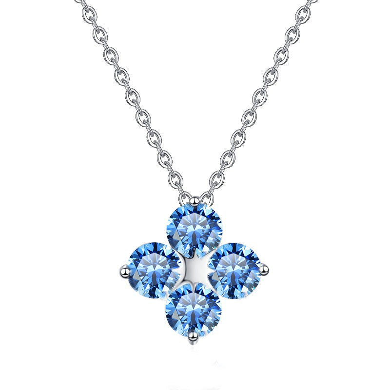 Damen Halskette mit funkelndem Blumenanhänger Shop Nory