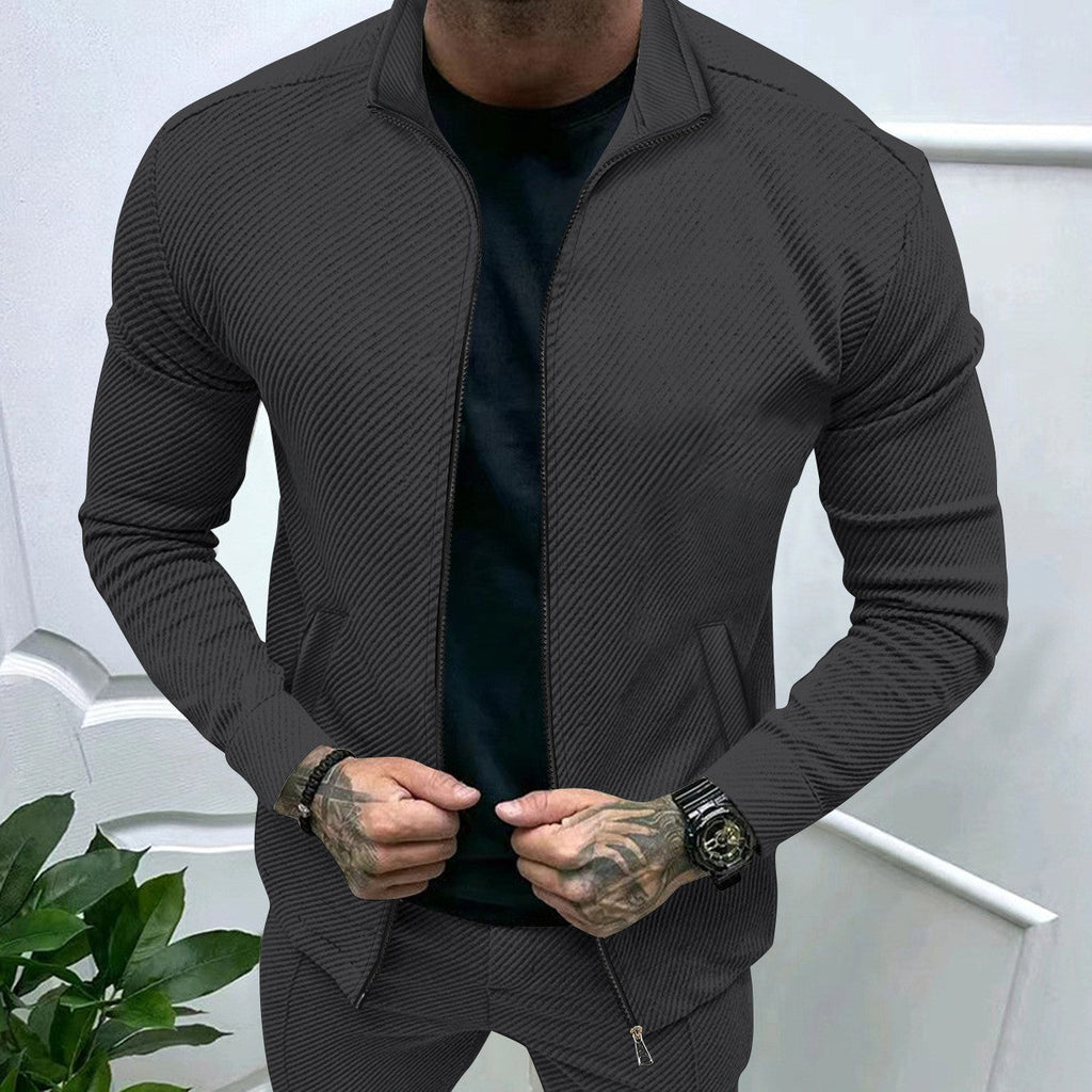 Herren sportliche Jacke mit strukturiertem Design