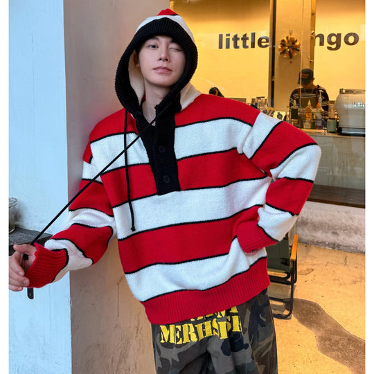 Herren Modische Hoodie-Pullover mit gestreiftem Design Shop Nory