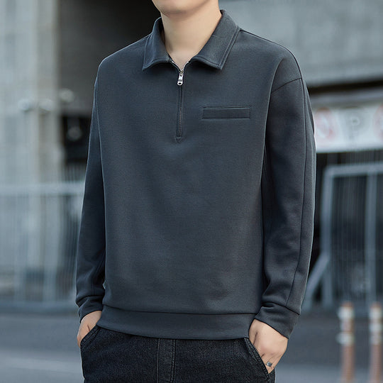 Herren Halbzip-Sweatshirt mit Polokragen und Brustleistentasche Shop Nory