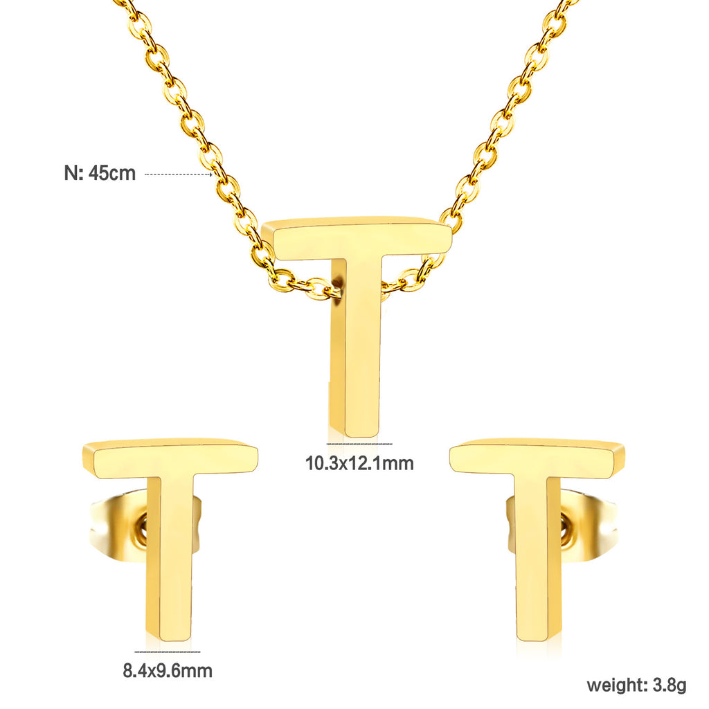Damen Schmuckset mit K-Anhänger und passenden Ohrsteckern Shop Nory