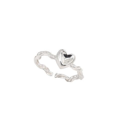 Damen Offener Ring mit geschwungenem Herzdesign Shop Nory