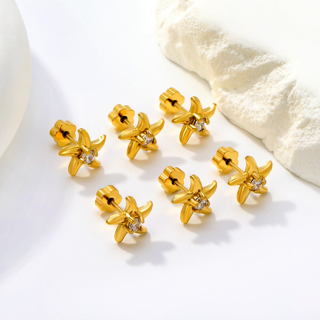 Damen Edelstahl Ohrstecker im eleganten Blüten-Design Shop Nory