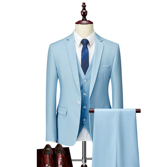 Herren Dreiteiliger Slim-Fit Businessanzug mit Weste und schmaler Silhouette Shop Nory