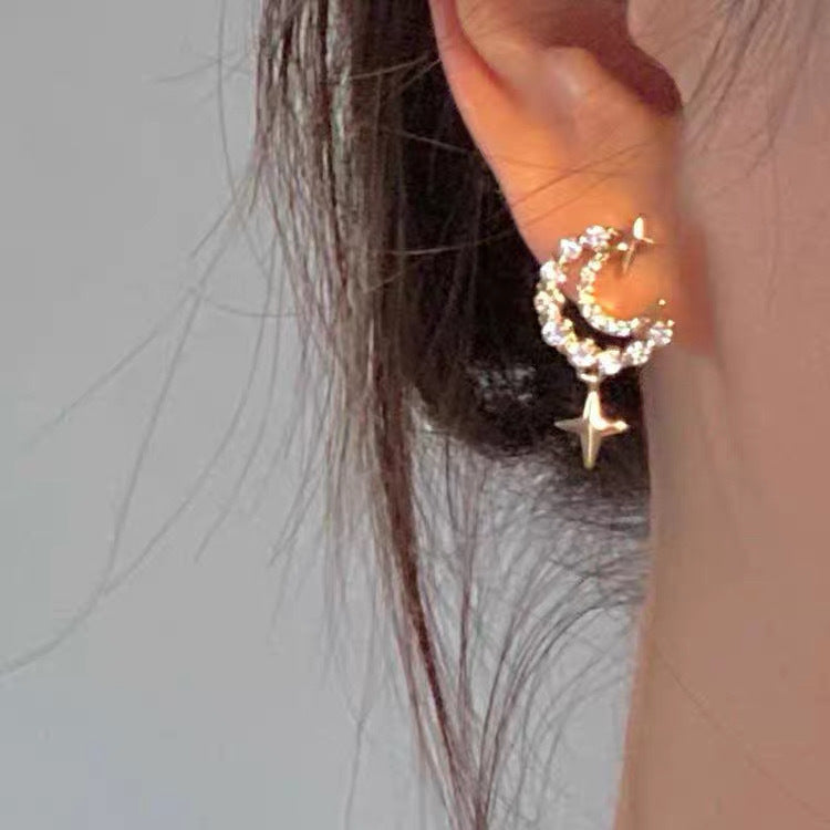 Damen Ohrstecker mit elegantem Mond- und Sternendesign Shop Nory