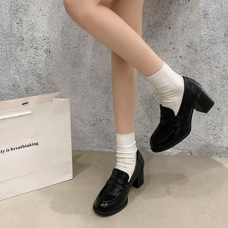 Damen Loafer mit massivem Blockabsatz und gepolstertem Komfortfußbett Shop Nory