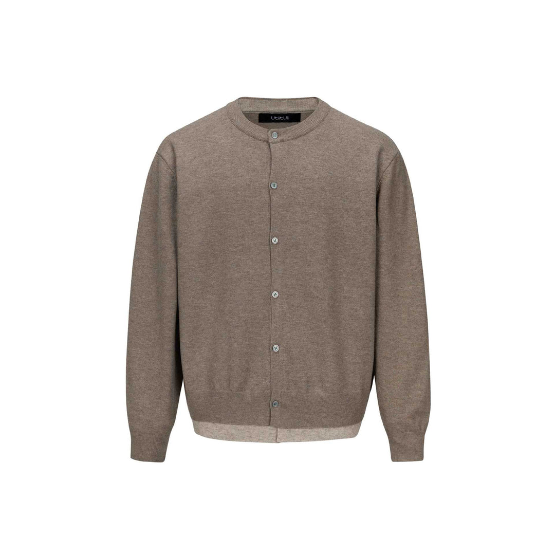 Herren Feinstrick-Cardigan mit Rundhals, durchgehender Knopfleiste und geripptem Saum Shop Nory