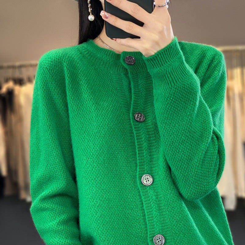 Damen Strukturierter Feinstrick-Cardigan mit kaschmirähnlicher Haptik, durchgehender Knopfleiste und kastiger Oversize‑Passform Shop Nory