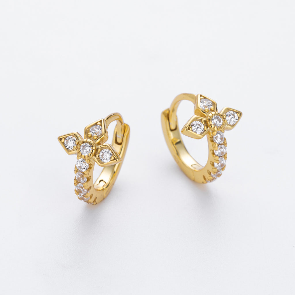 Damen Ohrhänger mit funkelndem Kreuzdesign aus hochwertigem 925 Sterling Silber Shop Nory