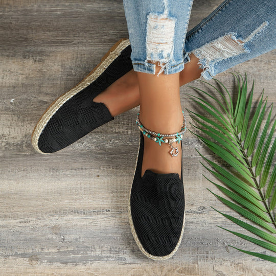 Damen flexible Espadrilles mit luftiger Gitterstruktur