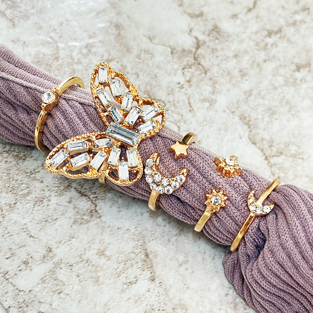 Damen Ring-Set mit kunstvollen Designs und funkelnden Zirkonia Shop Nory