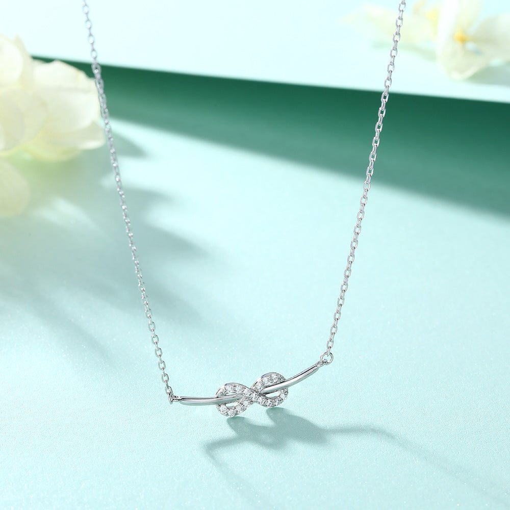 Damen Halskette mit unendlichem Symbol und funkelndem Zirkonia-Besatz Shop Nory