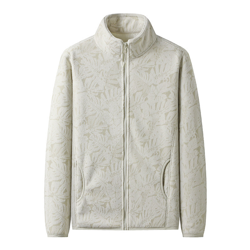 Damen Fleecejacke mit durchgehendem Reißverschluss und floraler Jacquard-Struktur Shop Nory