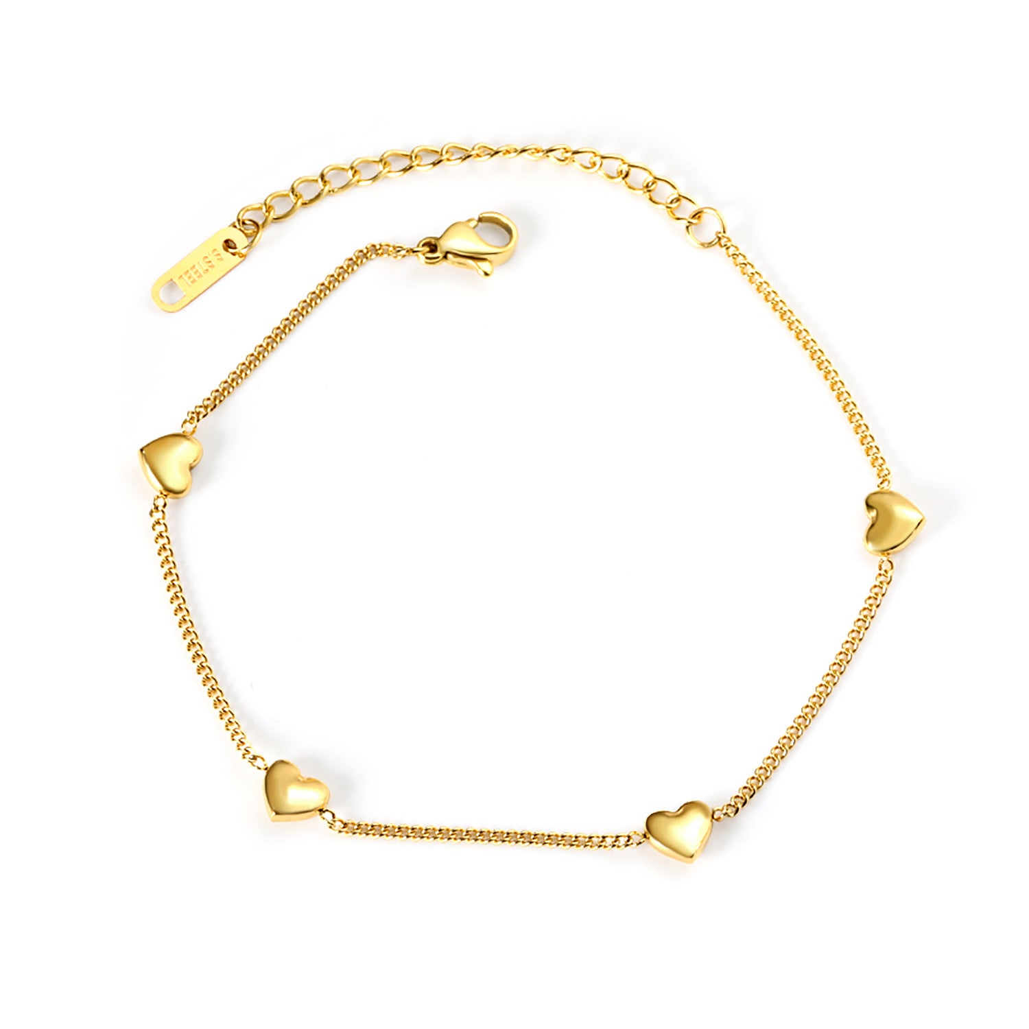 Damen Armband mit herzförmigen Anhängern und hoher allergiefreier Qualität Shop Nory