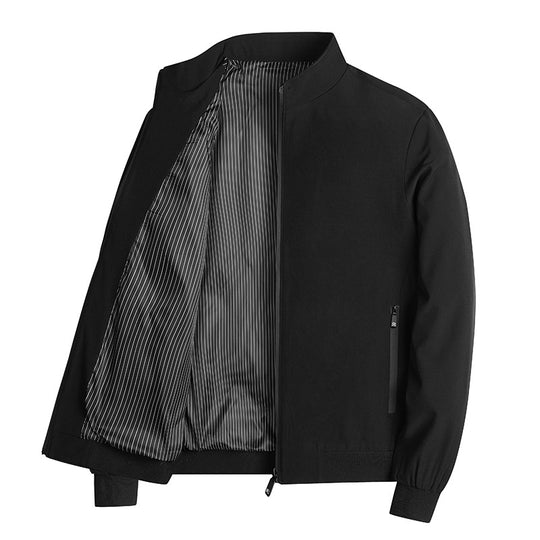 Herren leichte Blousonjacke mit Stehkragen, gestreiftem Innenfutter und Reißverschlusstaschen Shop Nory