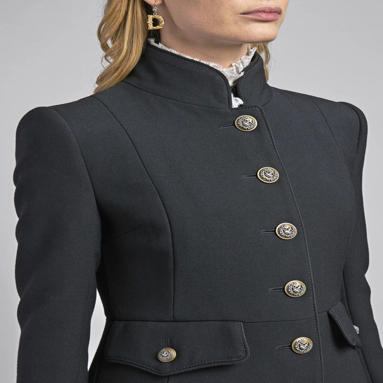 Damen Taillierter Mantel im Uniform‑Tailoring mit Stehkragen, Zierknopfleiste und Pattentaschen Shop Nory