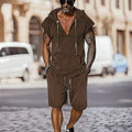Herren lässiges Freizeit-Set mit stylischem Kapuzen-T-Shirt und Shorts