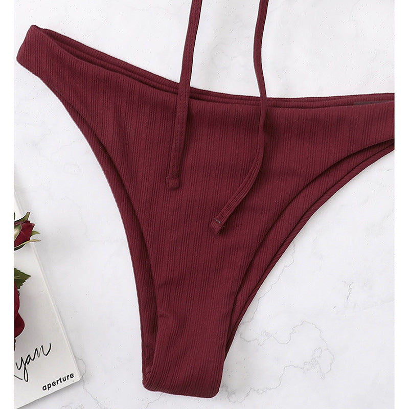 Damen Push-Up Bikini mit verstellbaren Trägern und raffinierten Schnürdetails Shopnory