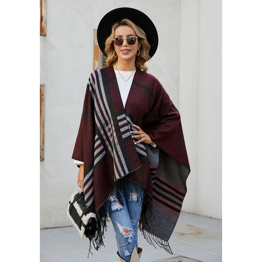 Damen Jacquard Poncho mit Paisley‑Muster Shop Nory