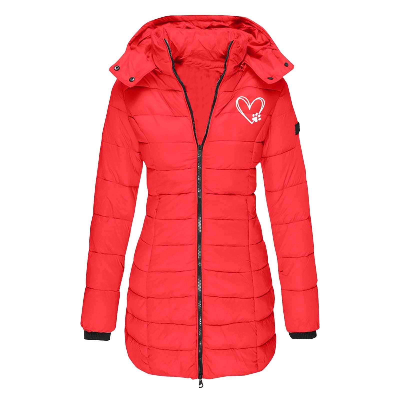 Damen gesteppte Winterjacke mit abnehmbarer Kapuze ShopNory