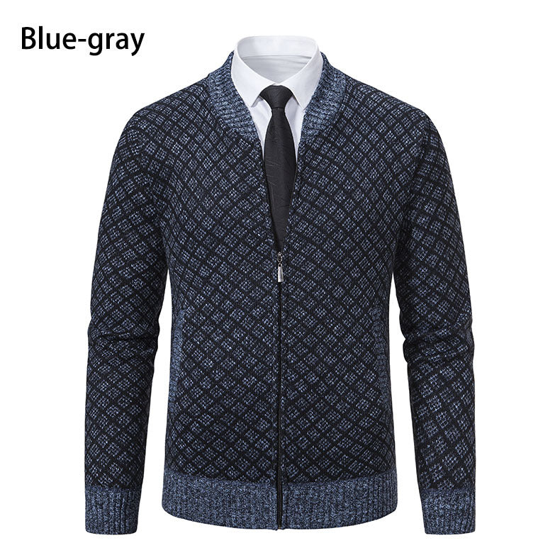 Herren Strick-Zipjacke mit feinem Jacquard‑Muster, durchgehendem Reißverschluss und geripptem Saum Shop Nory